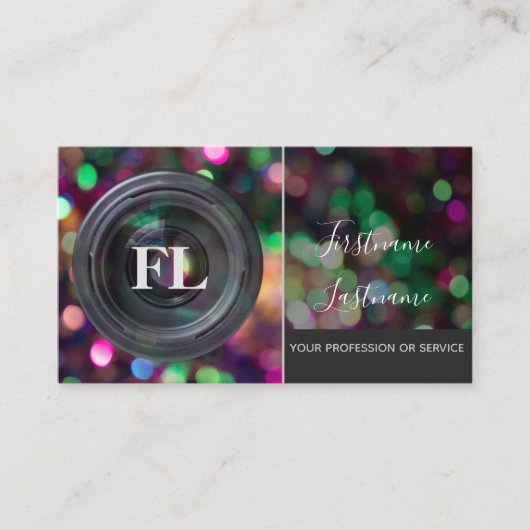 DSLR-Kameraobjektive für Fotografen, Videographen Visitenkarte (Vorderseite)