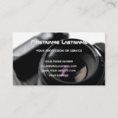 DSLR-Kameraobjektive für Fotografen, Videographen Visitenkarte (Rückseite)