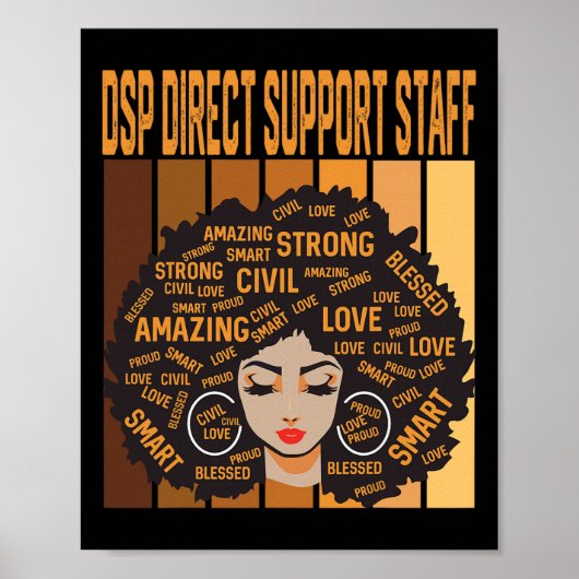 Dsp Direct Support Staff Powerful Black History Mo Poster (Vorne)