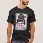 DSP Life Bleached S Pink Leopard Messy Bun DSP Lif T-Shirt (Vorderseite)