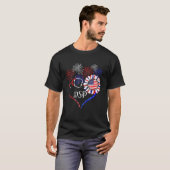 Dsp Stethoscope Firework Sunflower America Flag T-Shirt (Vorne ganz)