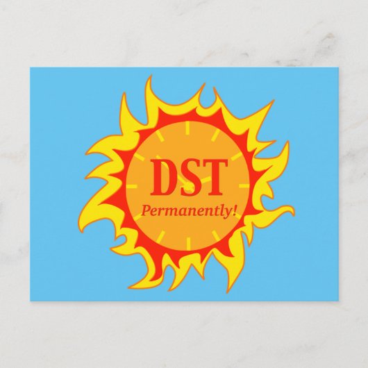 DST permanent - Sommerzeit Postkarte (Vorderseite)