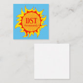 DST permanent - Sommerzeit Quadratische Visitenkarte (Vorne/Hinten)
