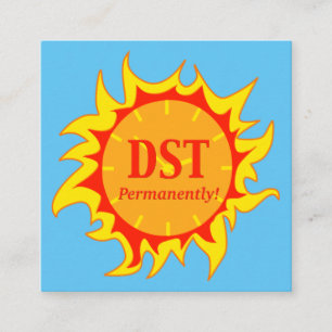 DST permanent - Sommerzeit Quadratische Visitenkarte