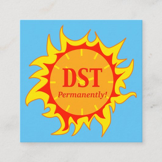 DST permanent - Sommerzeit Quadratische Visitenkarte (Vorderseite)
