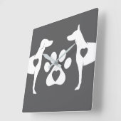 DTDR Doberman Wall Clock Gray Quadratische Wanduhr (Winkel)