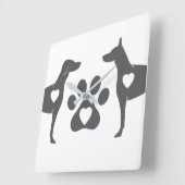 DTDR Doberman Wall Clock White Quadratische Wanduhr (Winkel)
