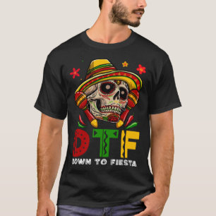 DTF bis Fiesta Mexican Calaca Sombrero Cinco D T-Shirt
