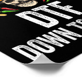 Dtf Down to Fiesta Funny mexikanischen Schädel Cin Poster (Ecke)