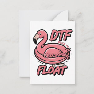 Dtf Down to Floating Funny Summer Flammingingo Bir Mitteilungskarte