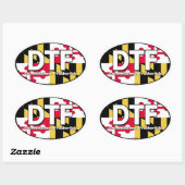 DTF Maryland Flag Decal Ovaler Aufkleber (Blatt)