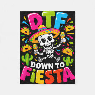 Dtf runter zur Fiesta lustiger Totenkopf mexikanis Fleecedecke