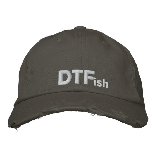 DTFish - Funny Fishing Bestickte Baseballkappe (Vorderseite)