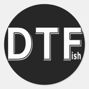 DTFish - lustiges Fischen Runder Aufkleber