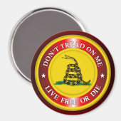 DTOM - Live Free oder Die 2 (rot) Magnet (Vorderseite/Rückseite)