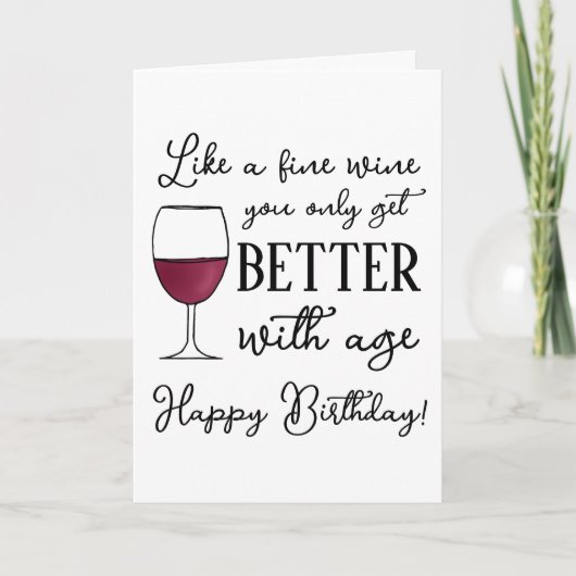 Du altert wie ein guter Wein Funny Happy Birthday Karte (Vorderseite)