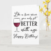 Du altert wie ein guter Wein Funny Happy Birthday Karte (Gelbe Blume)