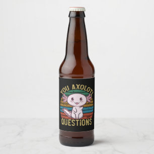 Du Axolotl Fragen Retro 90er Lustiges Axolotl Bierflaschenetikett