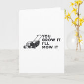 Du baust es, ich mähe es Rasenmäher Karte (Gelbe Blume)