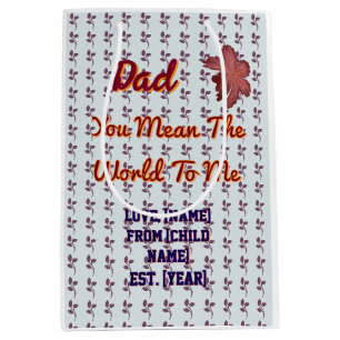 Du bedeutest mir die Welt Personalisiertes Familie Mittlere Geschenktüte