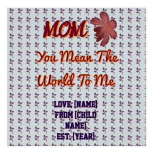 Du bedeutest mir die Welt Personalisiertes Familie Poster