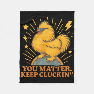 Du Behalte Cluckin Funny Chicken Pun Fleecedecke