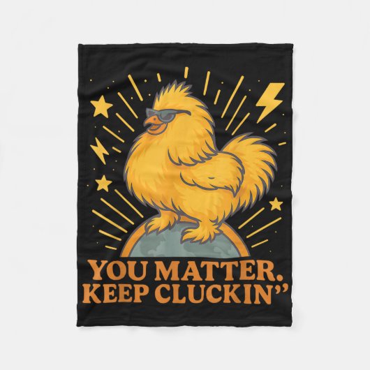 Du Behalte Cluckin Funny Chicken Pun Fleecedecke (Vorderseite)