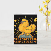 Du Behalte Cluckin Funny Chicken Pun Karte (Gelbe Blume)