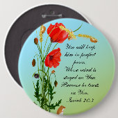 Du behalte ihn in einem vollkommenen Friedensbibel Button (Vorne & Hinten)