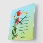 Du behalte ihn in einem vollkommenen Friedensbibel Quadratische Wanduhr (Winkel)