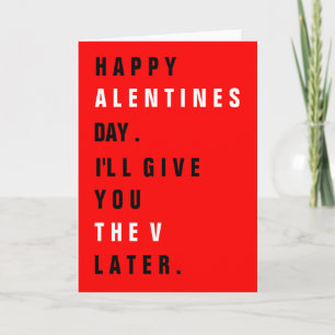 Du bekommst das "V" später Rotes Valentinstag-Kart Karte