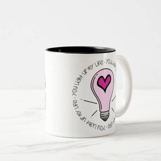 Du beleuchtest mein Leben Zweifarbige Tasse (VorderseiteRechts)