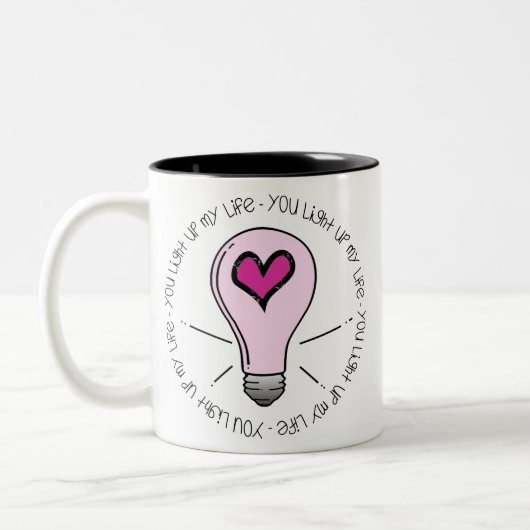 Du beleuchtest mein Leben Zweifarbige Tasse (Links)