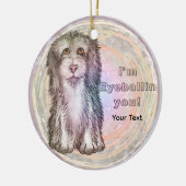 Du beobachtest mich Schäferhund Keramik Ornament (Links)