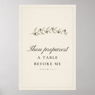 Du bereitest einen Tisch Psalm 23:5 Esszimmer-Kuns Poster