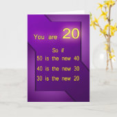 Du bist 20 (Geburtstag) Karte (Gelbe Blume)