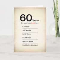 Du bist 60 Jahre geliebt worden, Geburtstagskarte