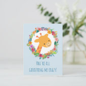 Du bist alle Girafferin verrückten Funny Pun Postkarte (Stehend Vorderseite)