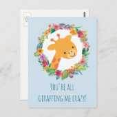Du bist alle Girafferin verrückten Funny Pun Postkarte (Vorne/Hinten)