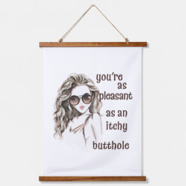 Du bist angenehm wandteppich mit holzrahmen