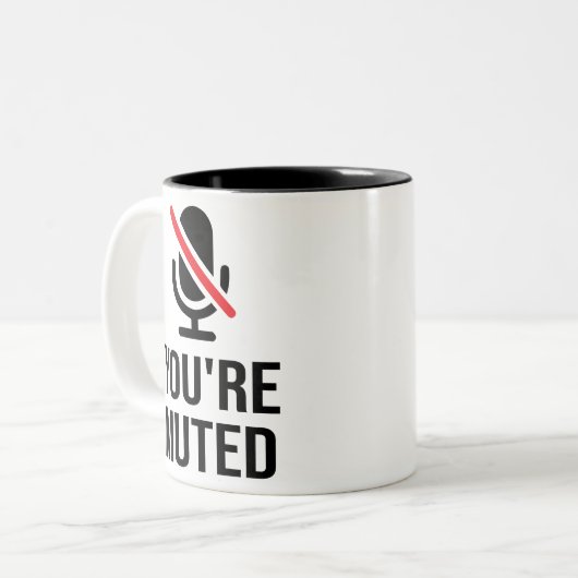 Du bist auf Mut, du bist Mute Zweifarbige Tasse (Vorderseite Links)