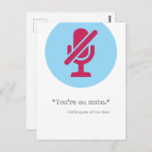 Du bist auf Mute / 2020 Zoom Joke Postkarte (Vorne/Hinten)