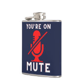 Du bist auf Mute Funny Zoom Meme Flachmann (Links)