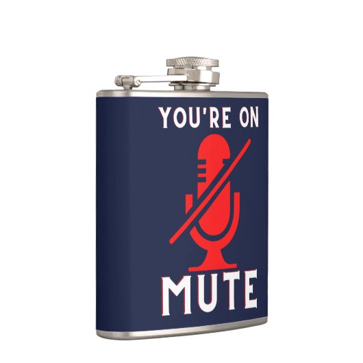 Du bist auf Mute Funny Zoom Meme Flachmann (Rechts)