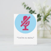 Du bist auf Mute / Zoom Joke Postkarte (Stehend Vorderseite)