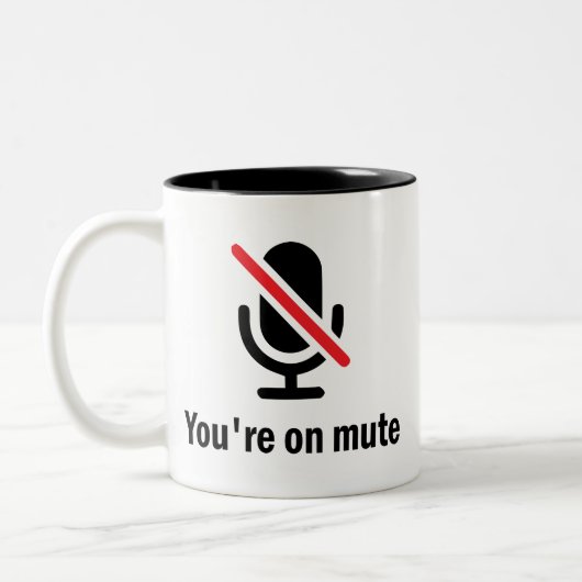 Du bist auf stumm, du bist auf stumm Funny Zweifarbige Tasse (Links)