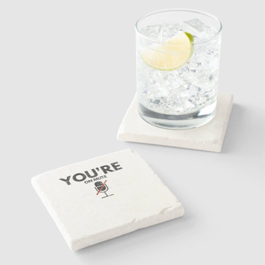 Du bist auf stumm Not Steinuntersetzer (Seitenansicht)