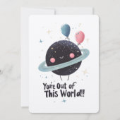 Du bist aus dieser Welt! Weltraumgalaxien!! Einladung (Vorderseite)