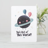 Du bist aus dieser Welt! Weltraumgalaxien!! Einladung (Stehend Vorderseite)