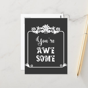 Du bist Awesome Schild Postkarte
